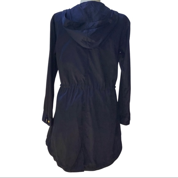 Michael Kors Blue Lightweight Zip Up Anorak Hi Low Hooded Jacket, XS - Picture 3 of 9